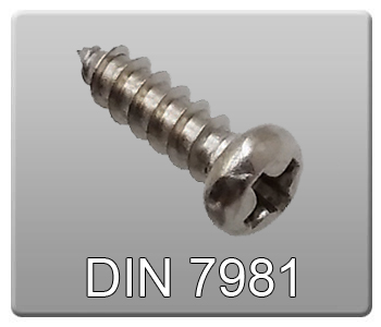 پیچ خودکار سر عدسی استاندارد DIN7981